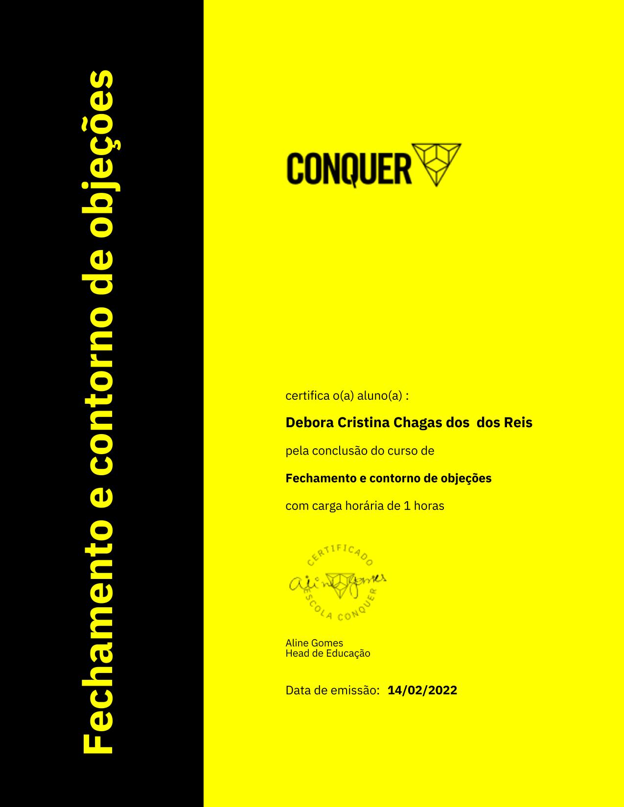 Certificado de Fechamento e contorno de objeções
